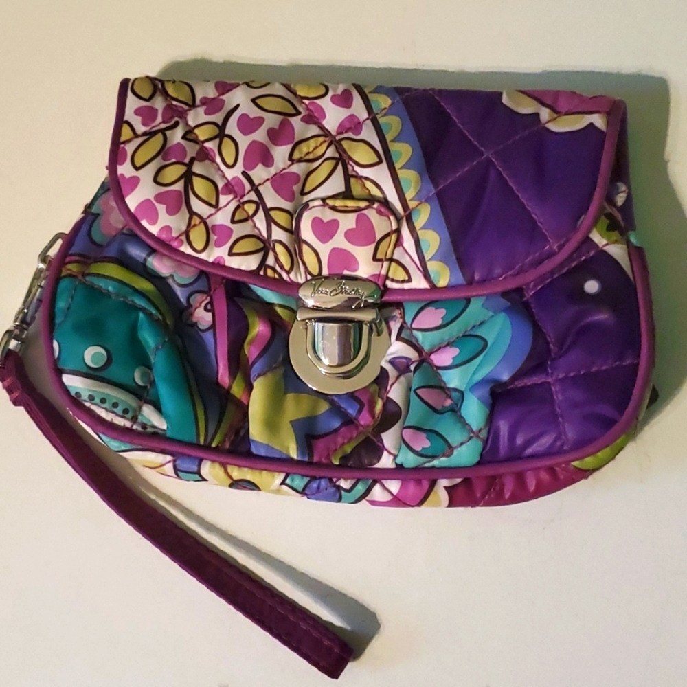 Vera Bradley purple design wristlet